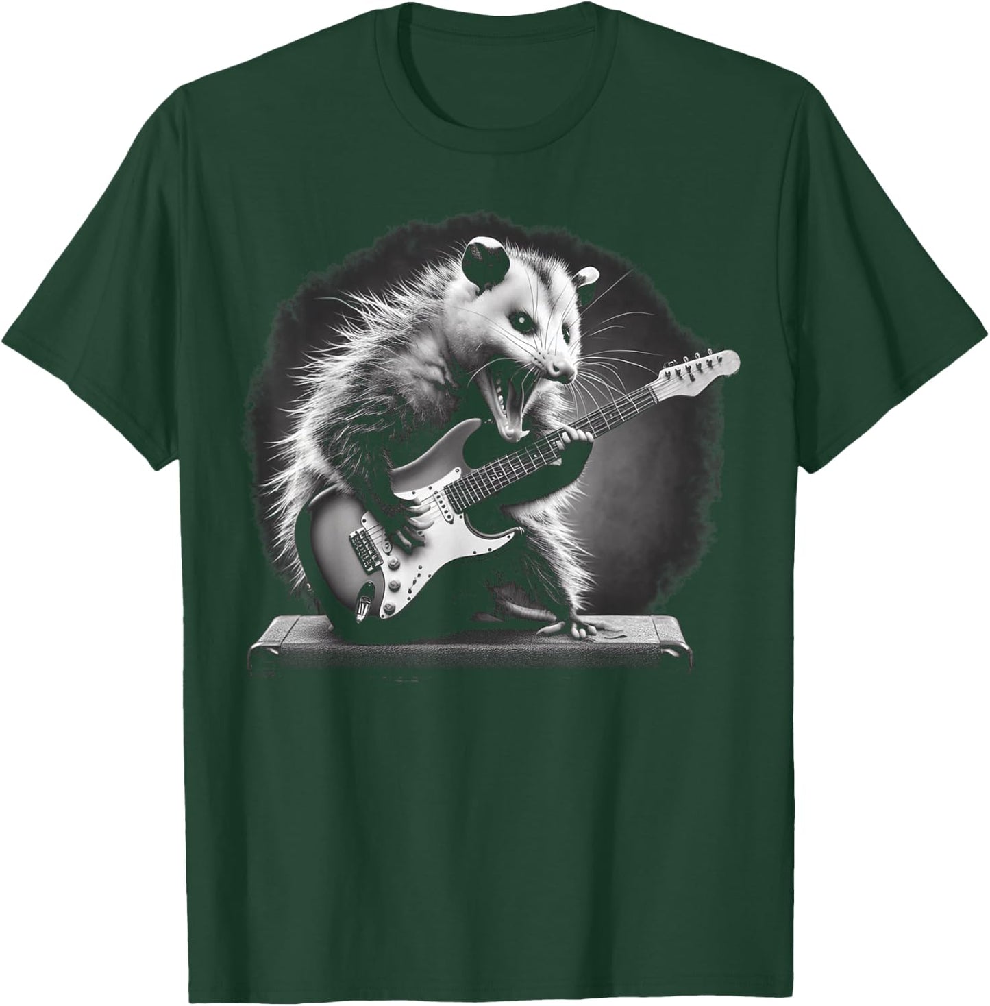 Opossum Playing Guitar Rock and Roll Rock Star Men Women Kid T-Shirt - T-Shirt | Forest