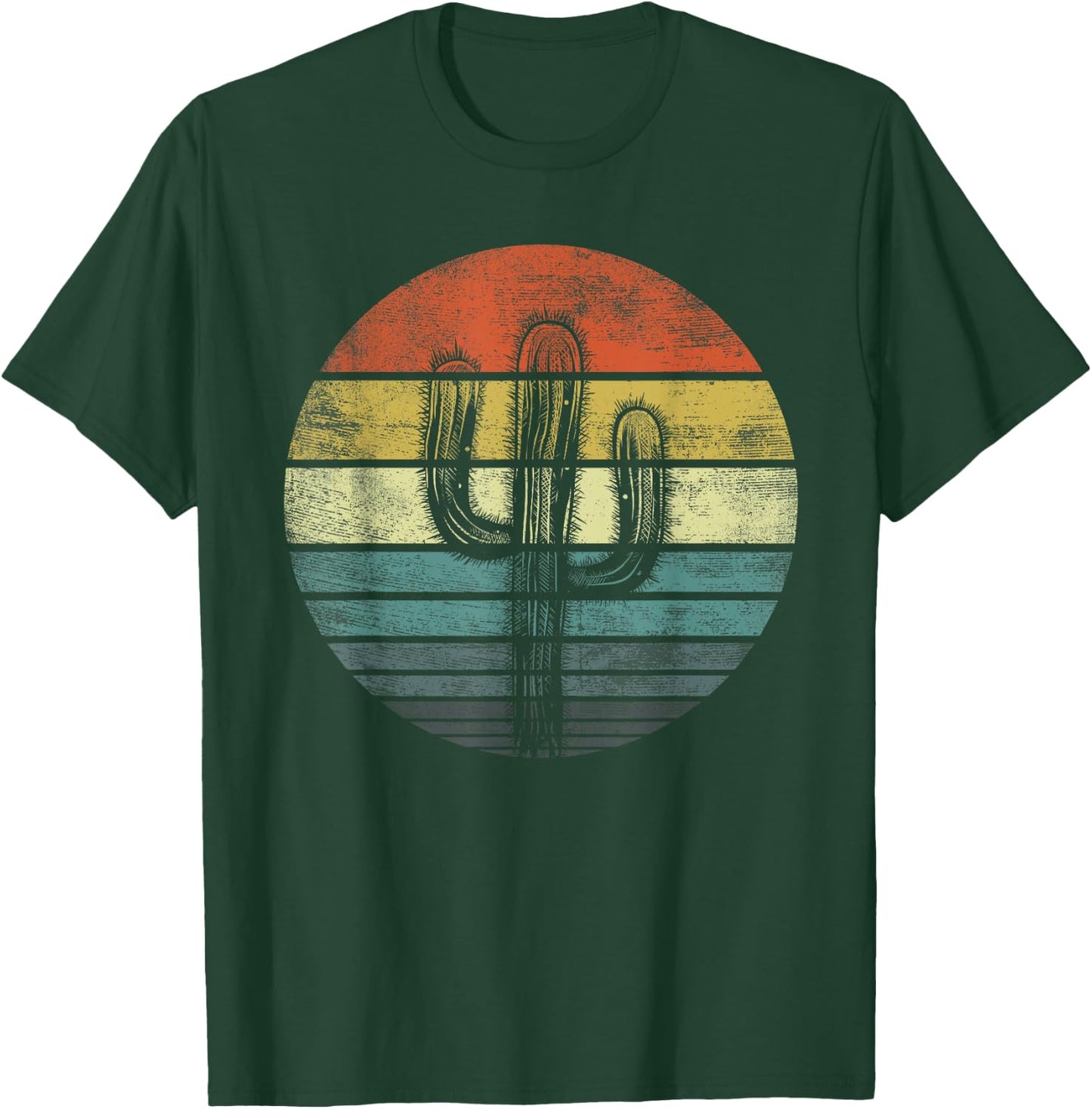 Retro Saguaro Cactus Funny Cactaceae Cacti Lover Gift T-Shirt - T-Shirt | Forest