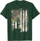 BoredKoalas Camo US Flag Fisherman Vintage Fishing Patriotic Angler Gift - Adult, Black, Small, Short Sleeve, Classic Fit T-Shirt - T-Shirt | Forest
