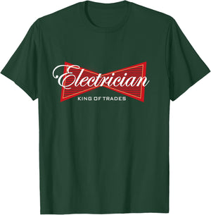 Electrician King of Trades Funny Gift T-Shirt - T-Shirt | Forest