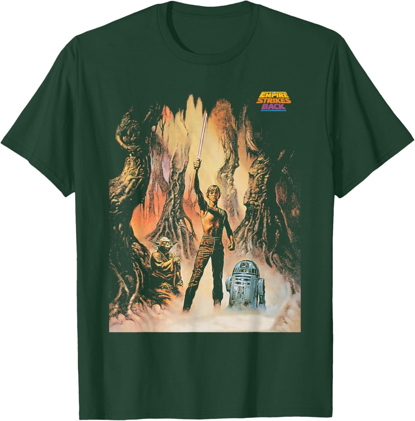Star Wars The Empire Strikes Back Yoda Luke R2-D2 T-Shirt - T-Shirt | Forest
