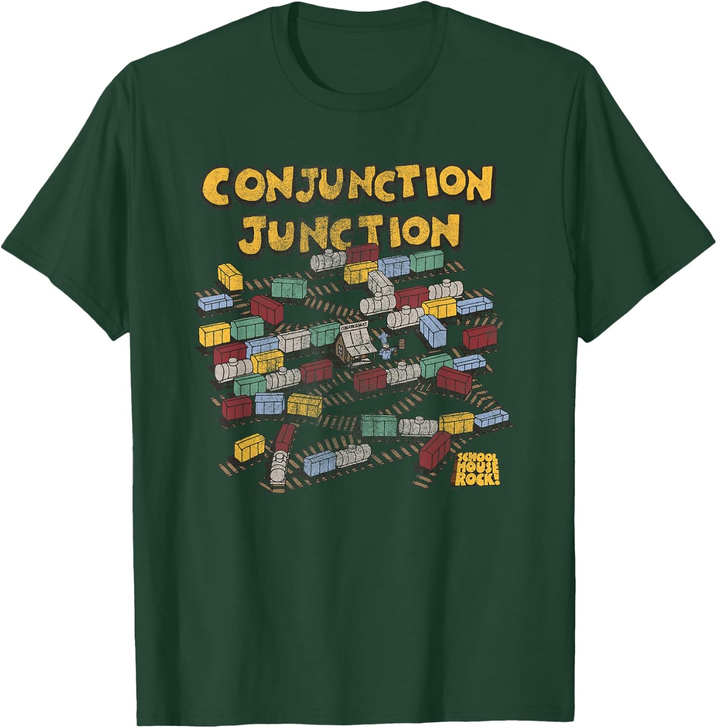 Schoolhouse Rock Conjunction Junction Railyard Retro TV Show T-Shirt - T-Shirt | Forest