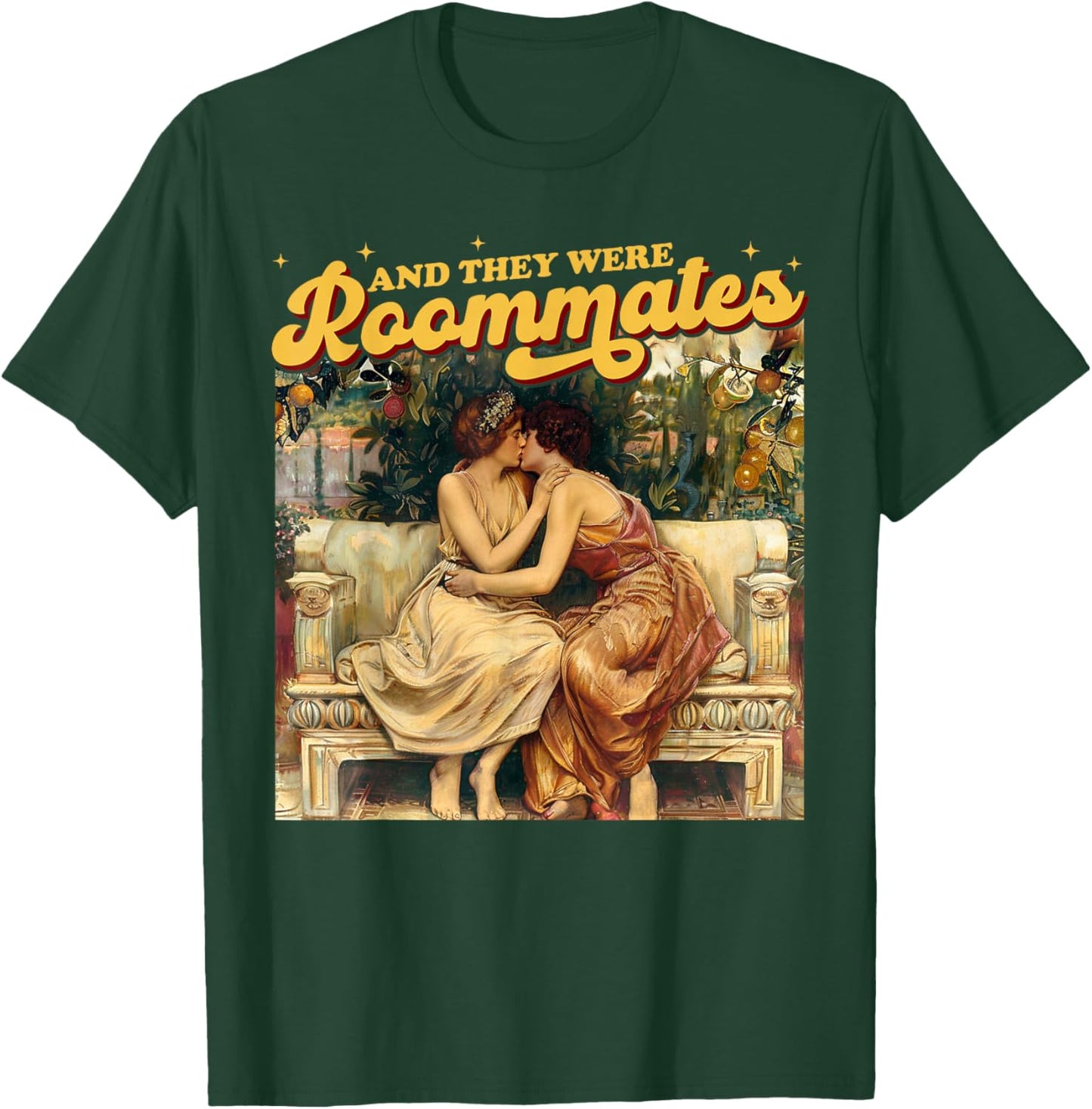 And They Were Roommates Lesbian Pride Month LGBTQ Queer T-Shirt - T-Shirt | Forest
