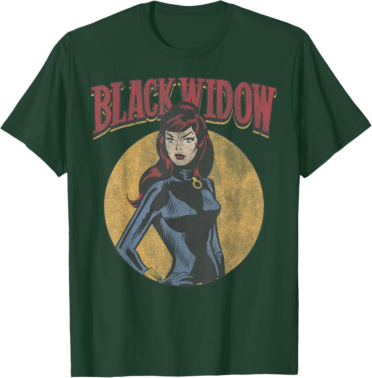 Marvel Black Widow Retro Circle Portrait Small T-Shirt - T-Shirt | Forest