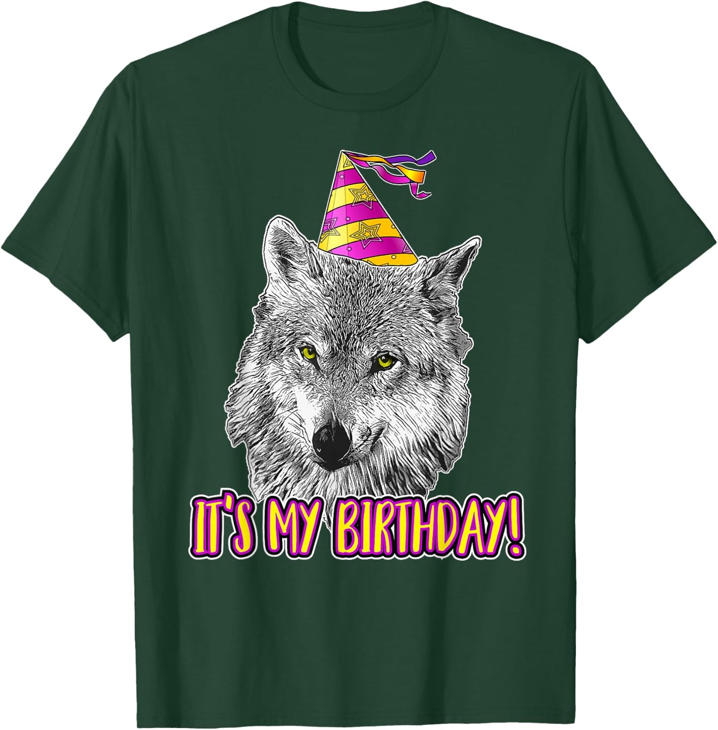 Wolf Birthday Themed Party Wolves Theme Girl Wolf Lover T-Shirt - T-Shirt | Forest