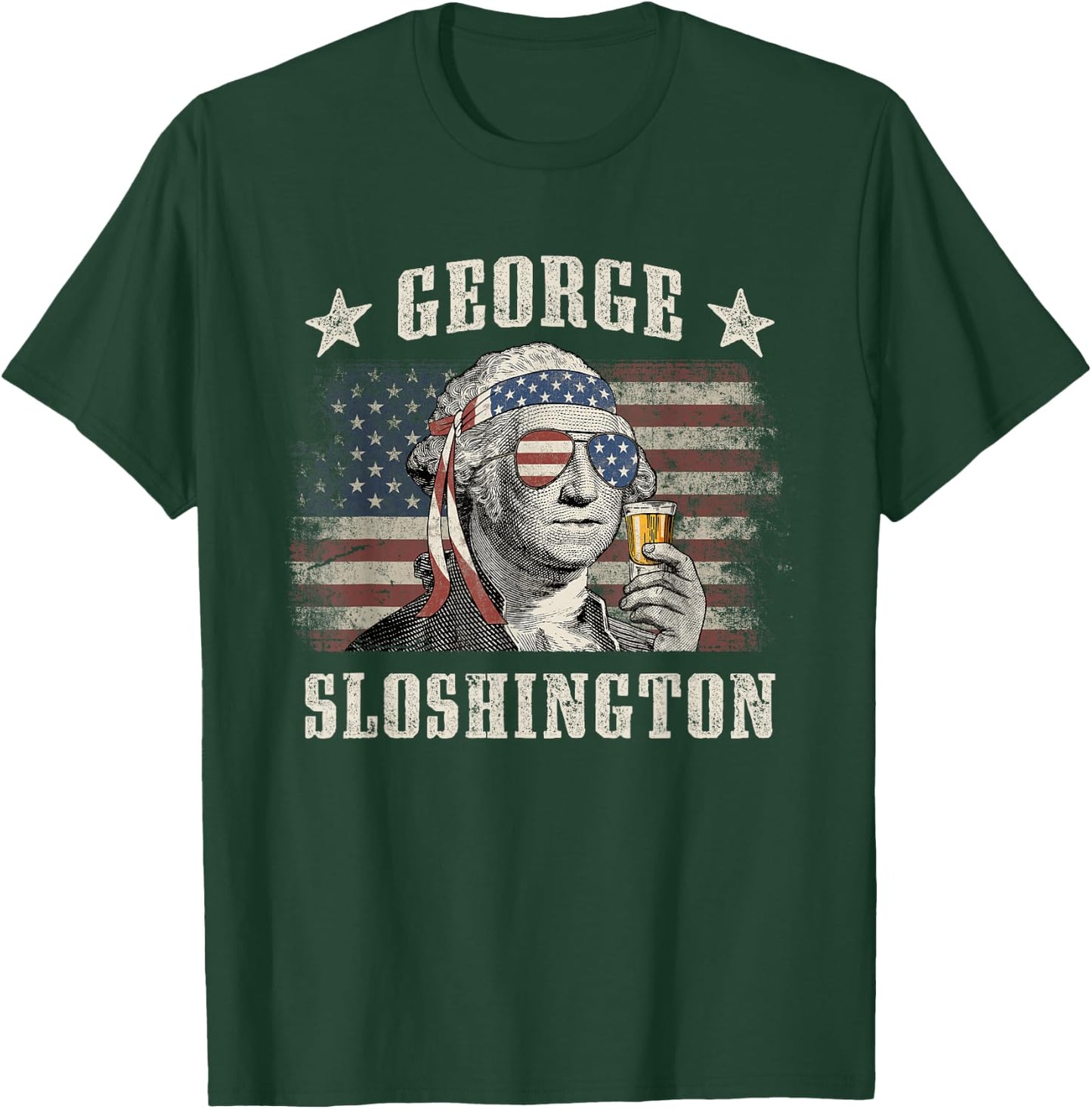 George Sloshington 4th of July Party Washington Funny T-Shirt - T-Shirt | Forest