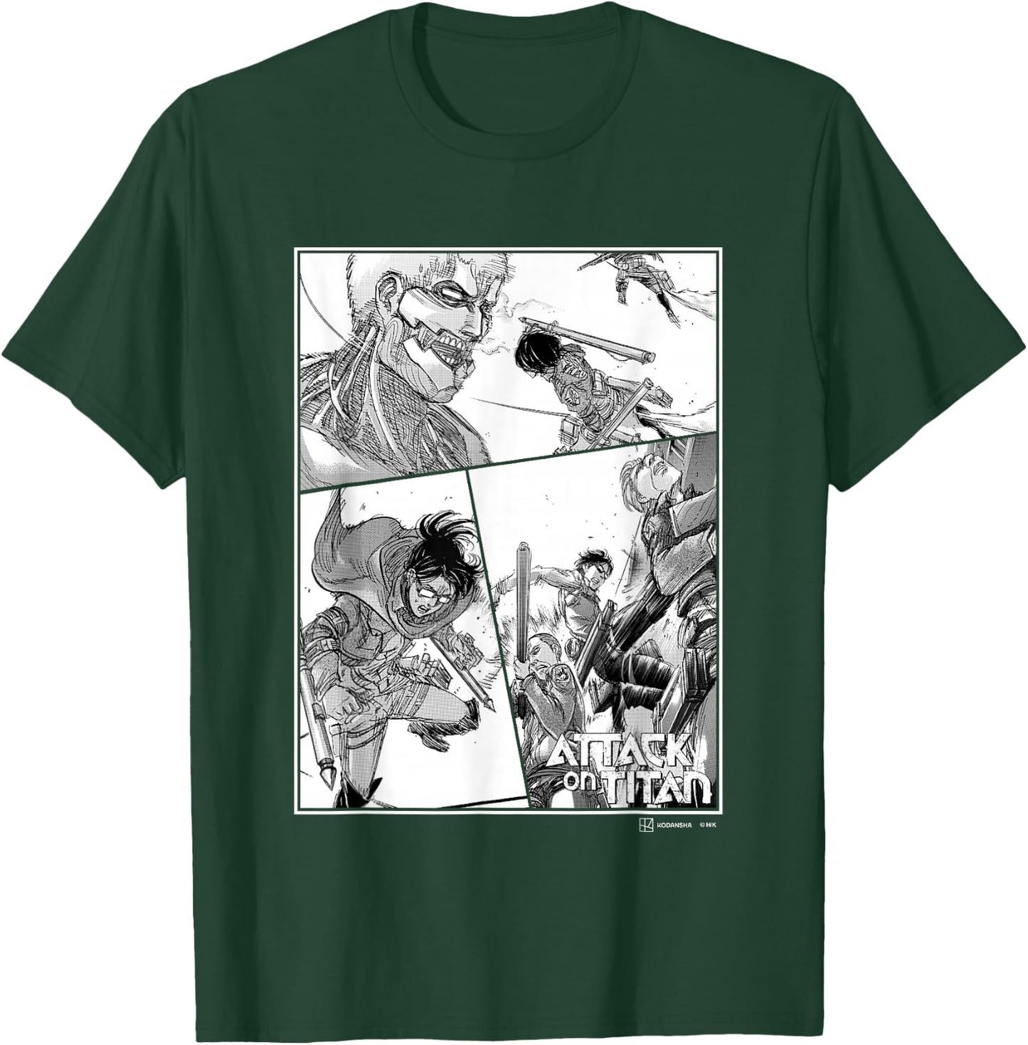 Attack on Titan Survey Corps VS Armored Titan Manga Panels T-Shirt - T-Shirt | Forest