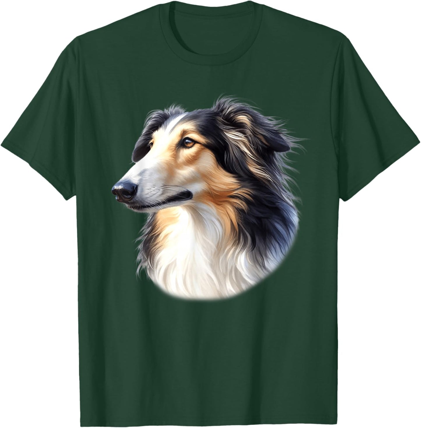 Borzoi Dog Portrait T-Shirt - T-Shirt | Forest