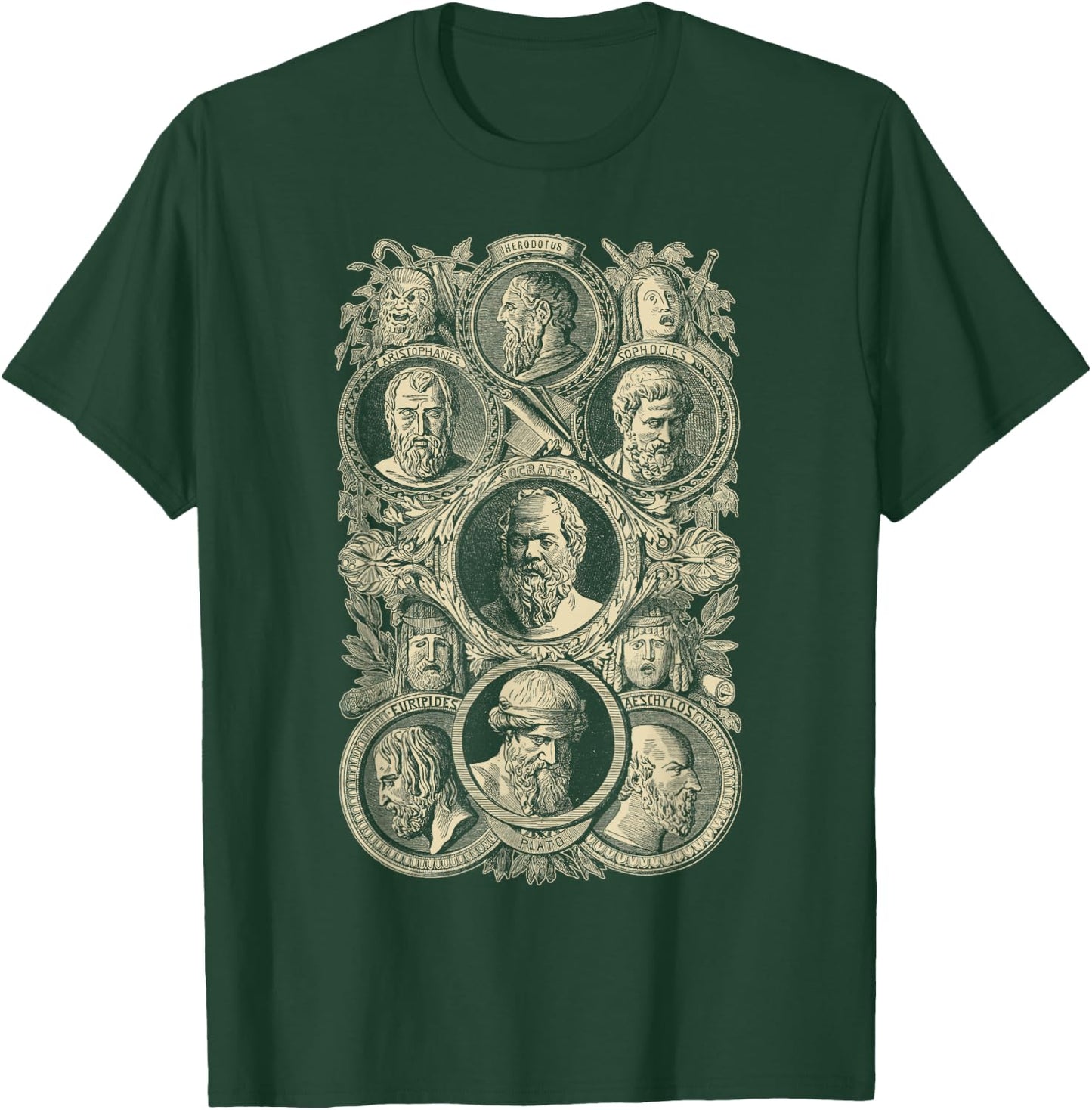 Plato Greek Philosophers Socrates Philosophy T-Shirt - T-Shirt | Forest