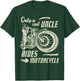 Only a Cool Uncle Rides Motorcycle Father's Day Biker Uncle T-Shirt - T-Shirt | Forest