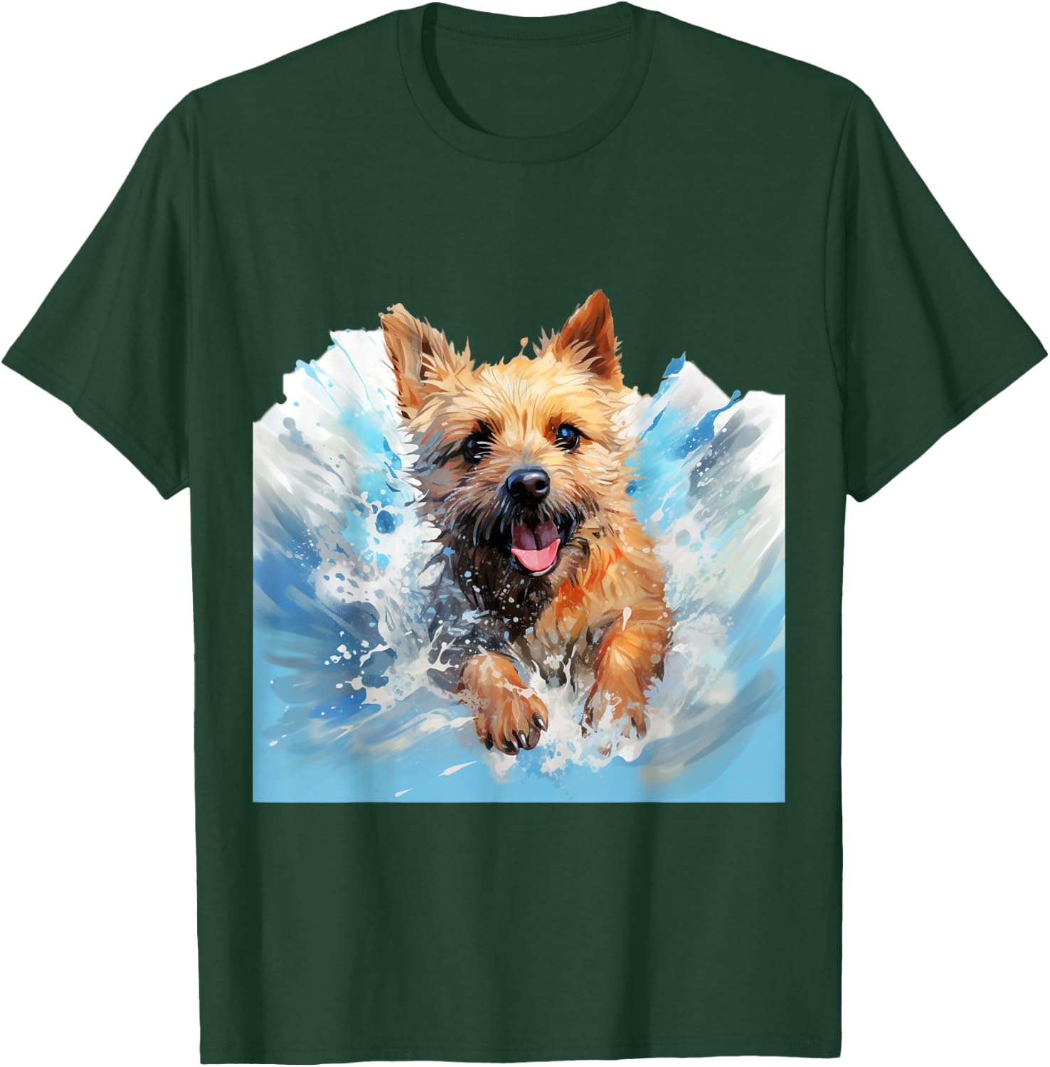 Splash Art Norwich Terrier - Norwich Terrier Splash Art T-Shirt - T-Shirt | Forest
