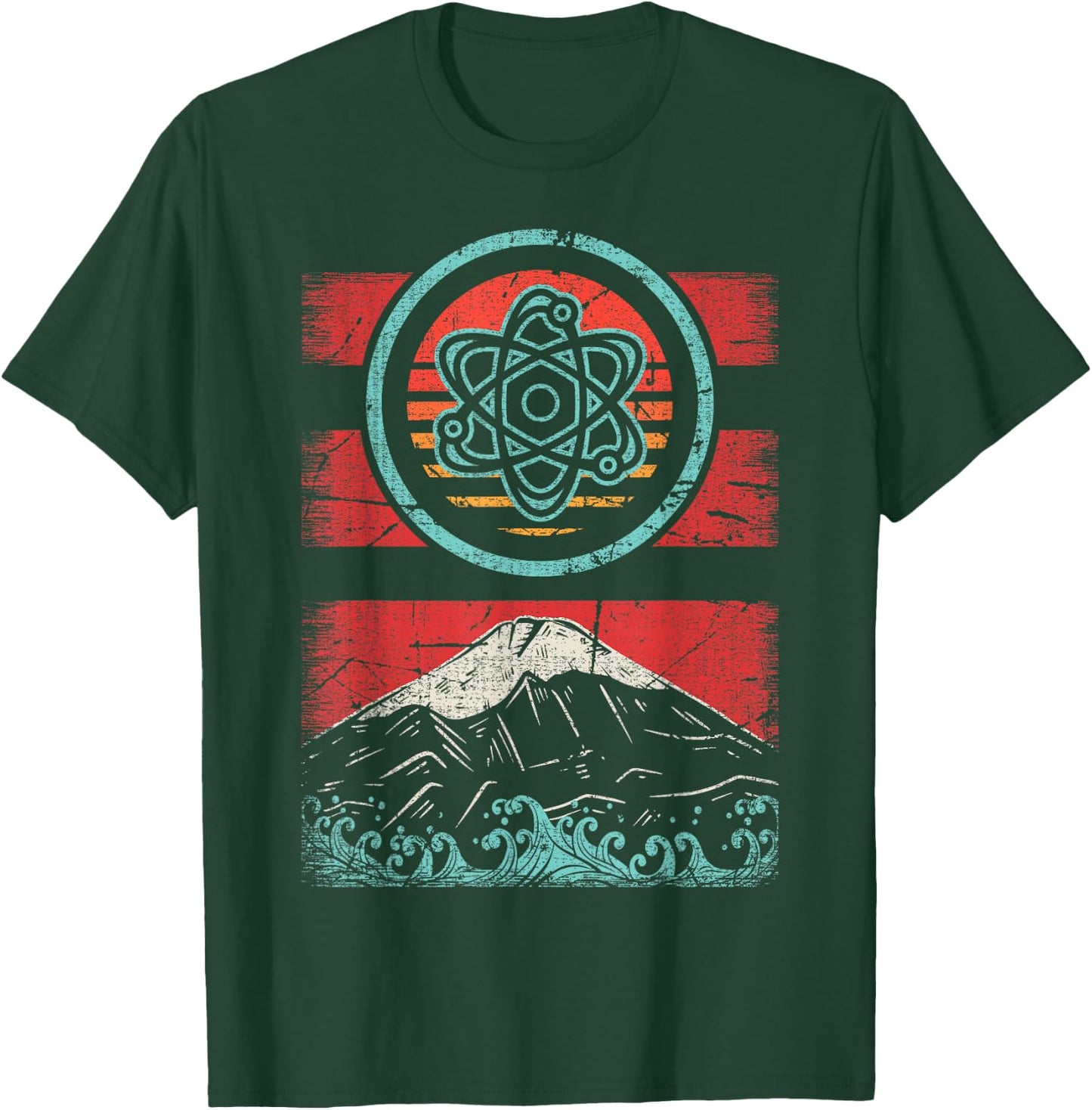 Atom Retro Vintage 80s Style Physics Teacher Gift T-Shirt - T-Shirt | Forest