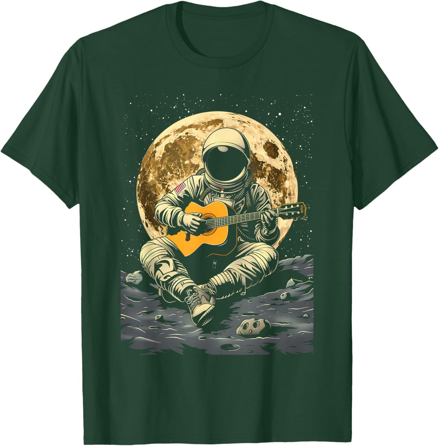 Astronaut Playing Guitar Rock Music Guitar Cosmos Space Man T-Shirt - T-Shirt | Forest