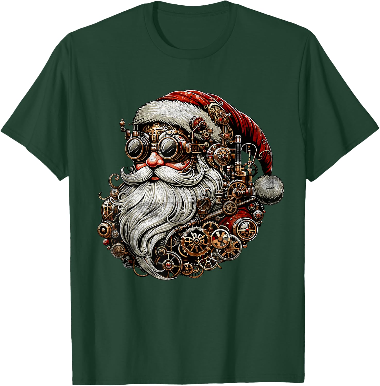 Christmas Steampunk Father Christmas Futuristic T-Shirt - T-Shirt | Forest
