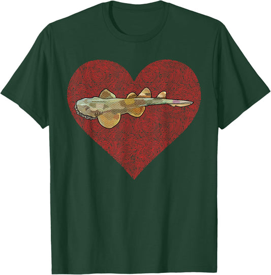 Tasselled Wobbegong Valentines Day Shark Love Fingerprint T-Shirt - T-Shirt | Forest