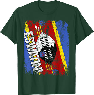 ESWATINI Flag Vintage Distressed SWAZILAND ESWATINI SWAZI T-Shirt - T-Shirt | Forest