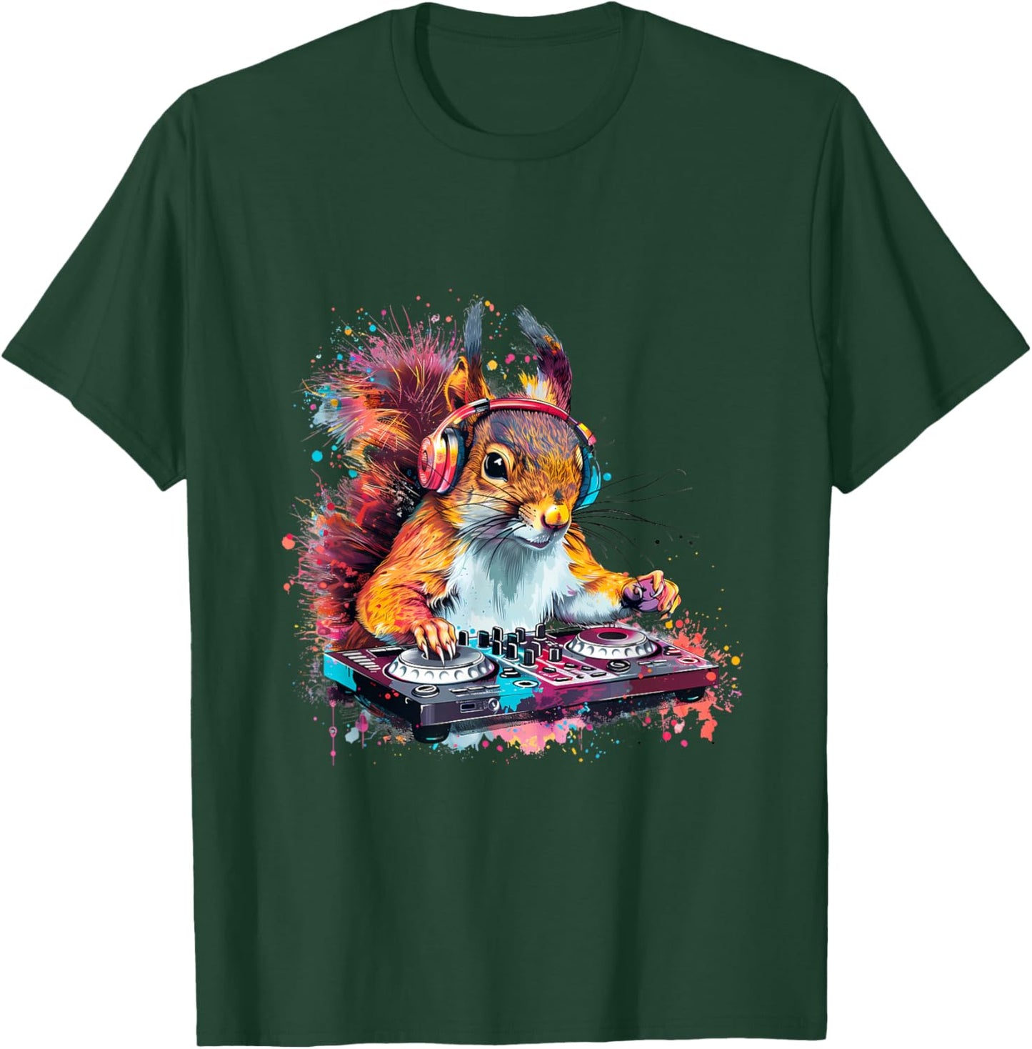 Squirrel Music DJ EDM Techno Turntable DJ Squirrel Beatmaker T-Shirt - T-Shirt | Forest