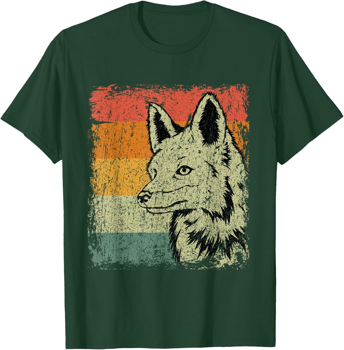 Retro Fox Gift Vintage Fox T-Shirt - T-Shirt | Forest