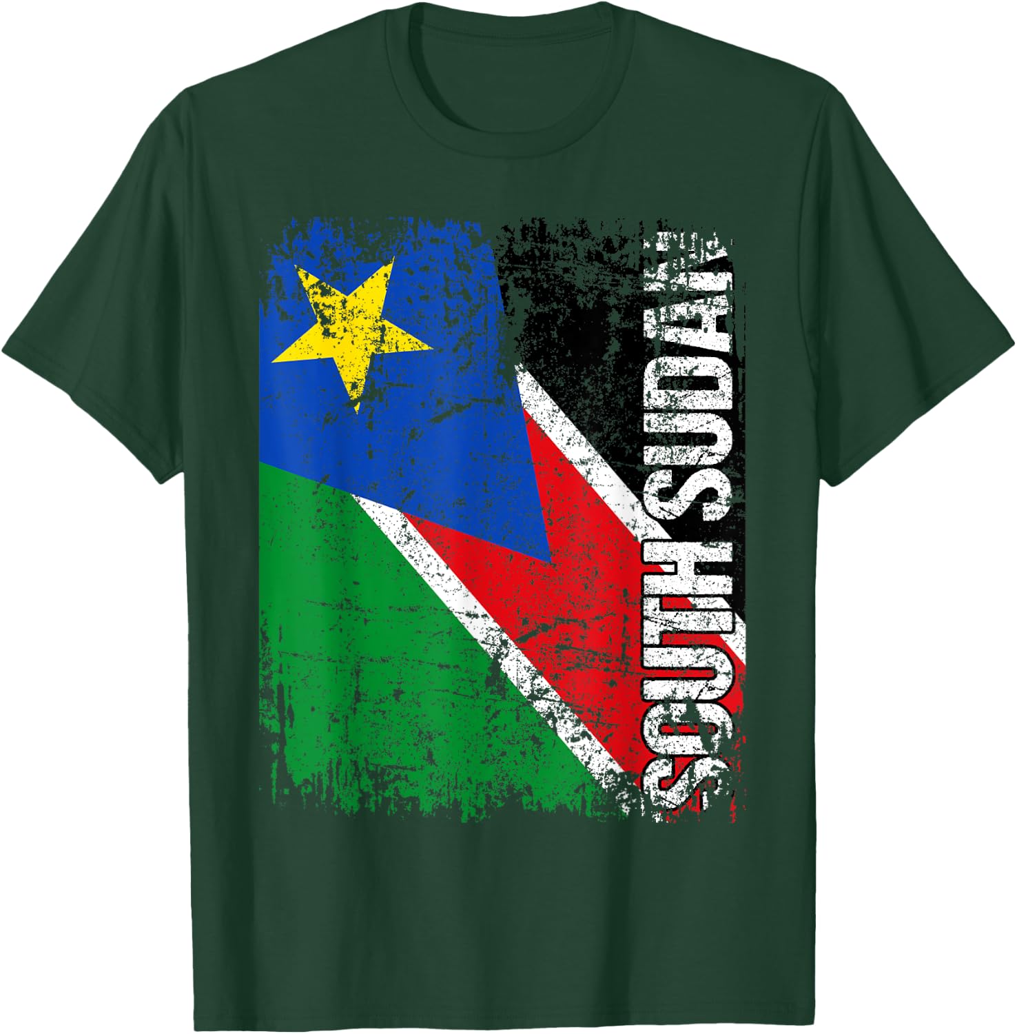 SOUTH SUDAN Flag Vintage Distressed SOUTH SUDAN T-Shirt - T-Shirt | Forest