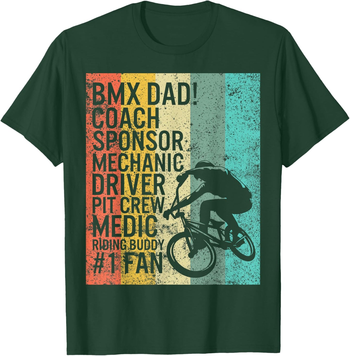 BMX Dad Coach Medic Riding Buddy 1 Fan Fathers Day Grandpa T-Shirt - T-Shirt | Forest
