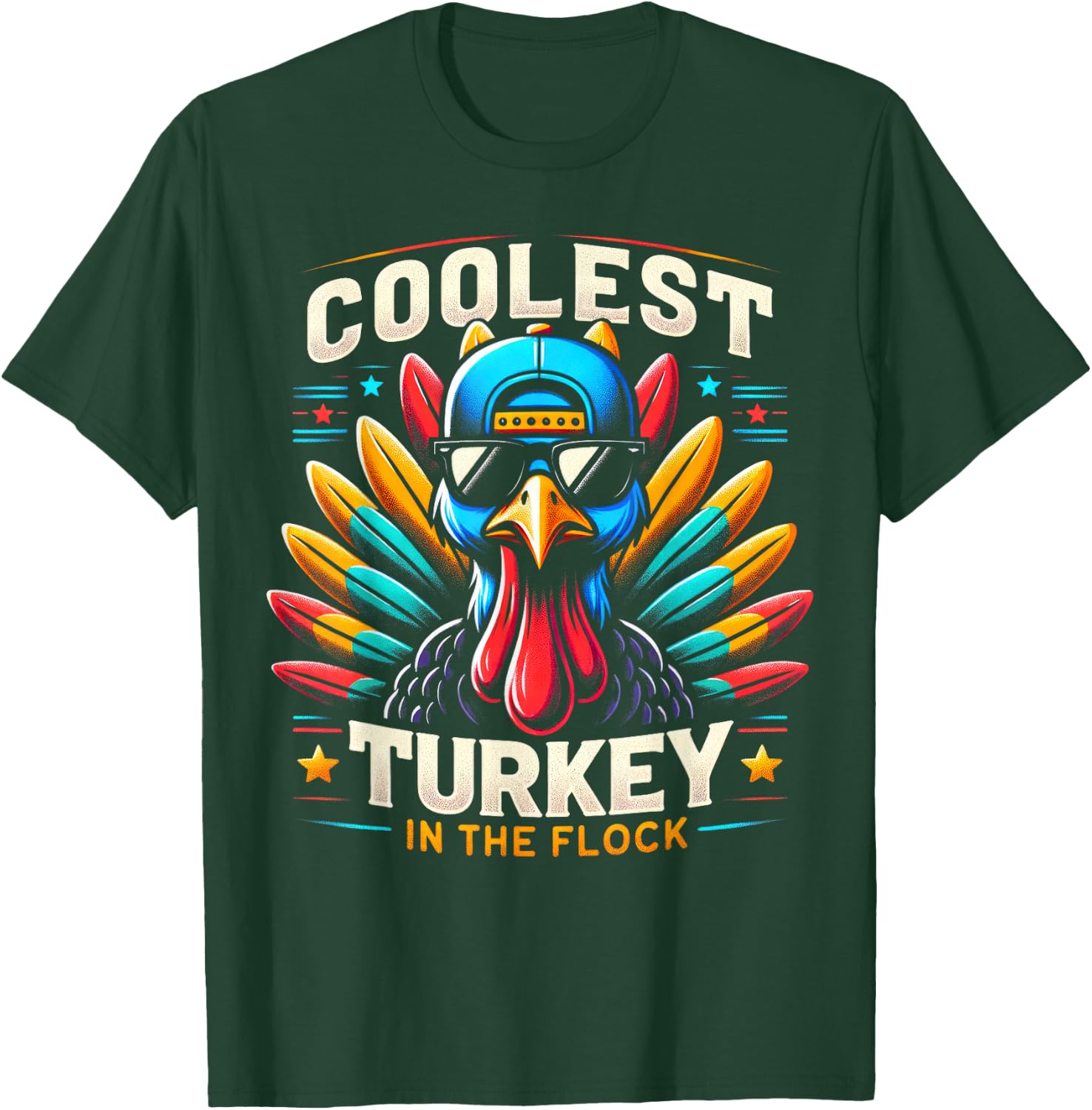 Thanksgiving Shirt For Boys Kids Toddlers Coolest Turkey T-Shirt - T-Shirt | Forest
