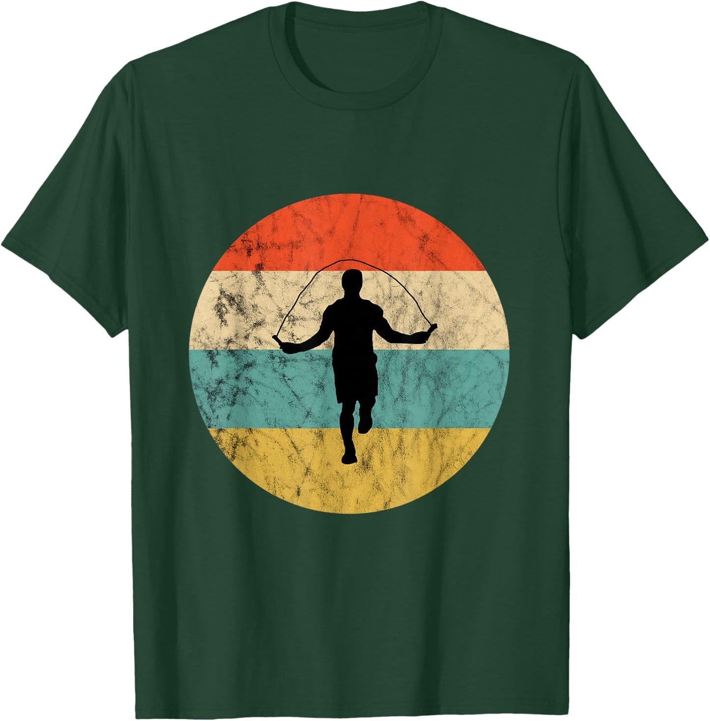 Skipping Rope Retro Vintage Sunset Rope Bouncing T-Shirt - T-Shirt | Forest