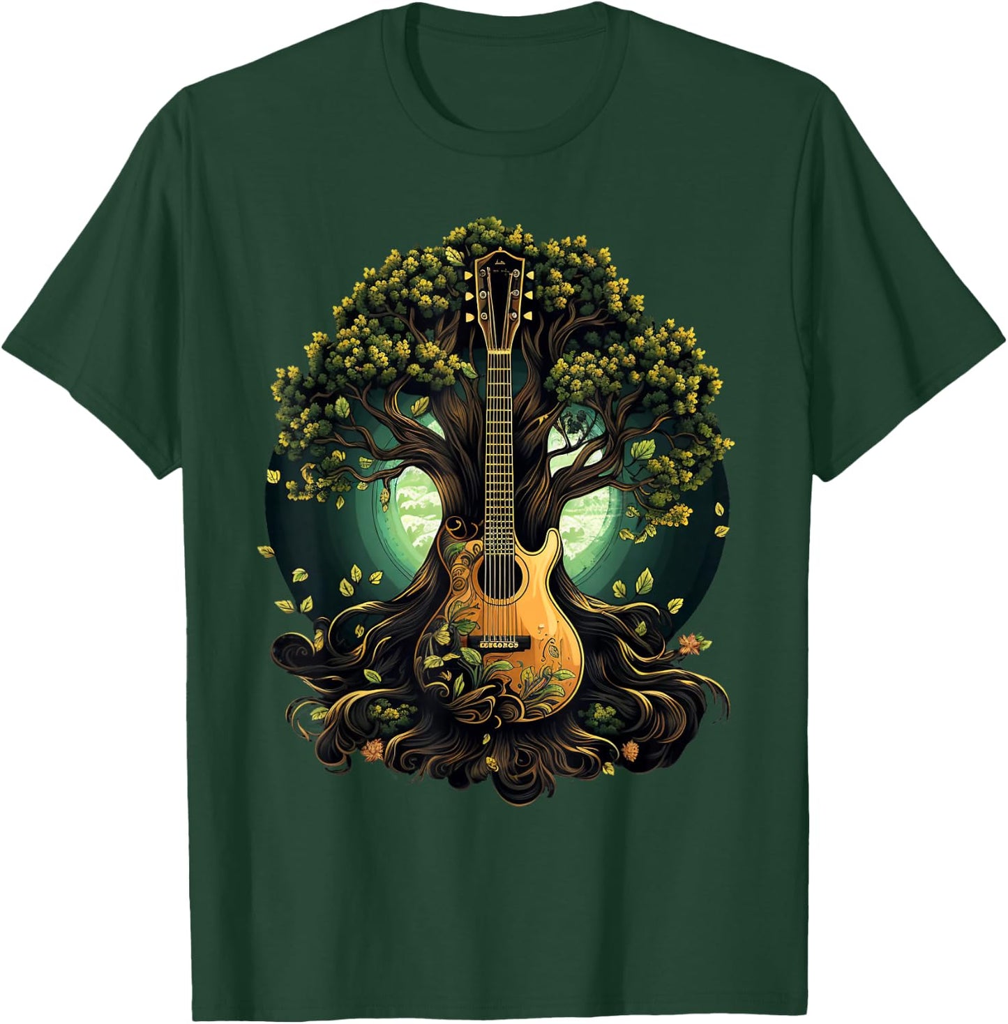 Acoustic Guitar Tree Of Life T-Shirt - T-Shirt | Forest