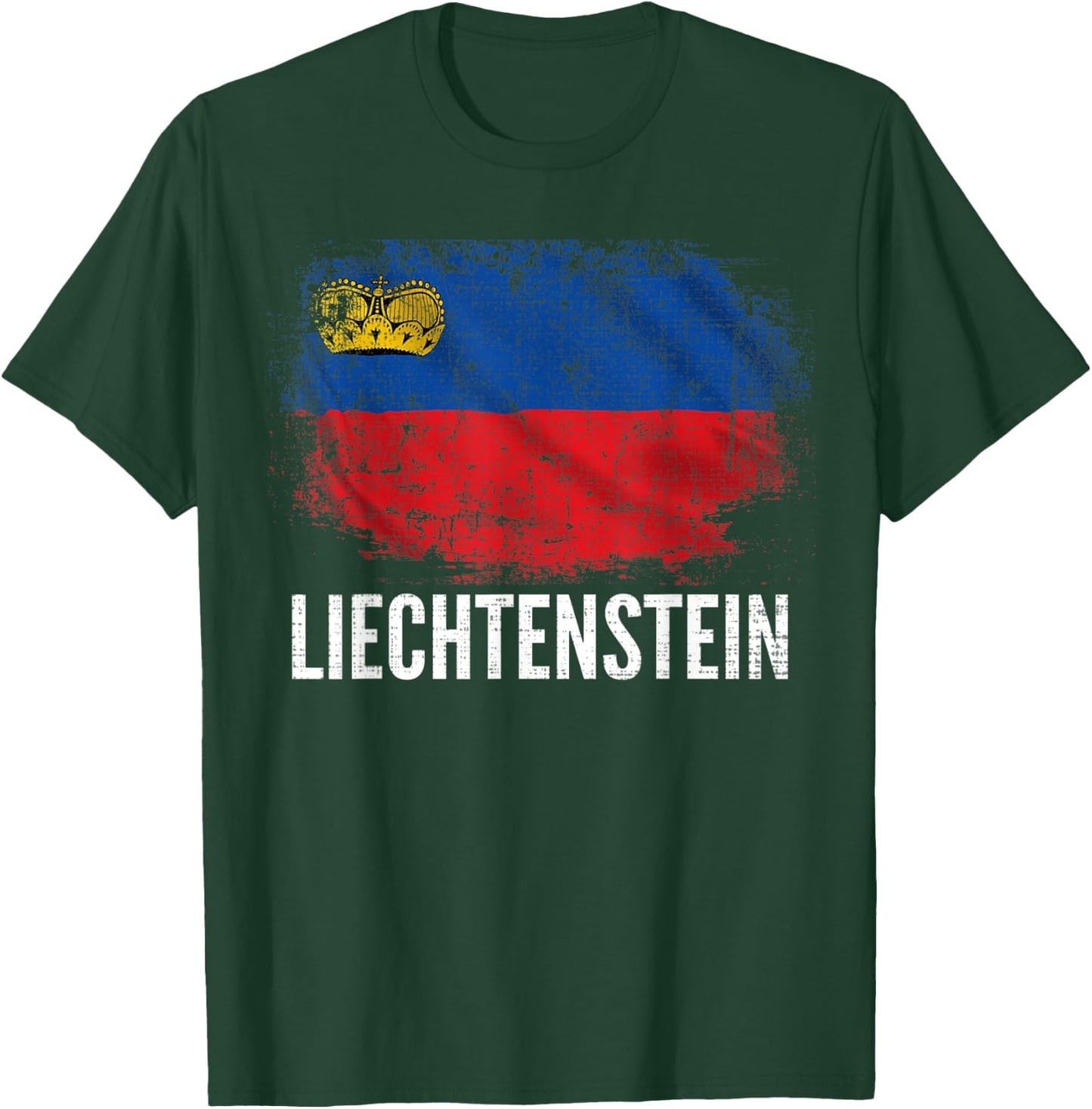 Vintage Liechtenstein Flag Gift T-Shirt - T-Shirt | Forest