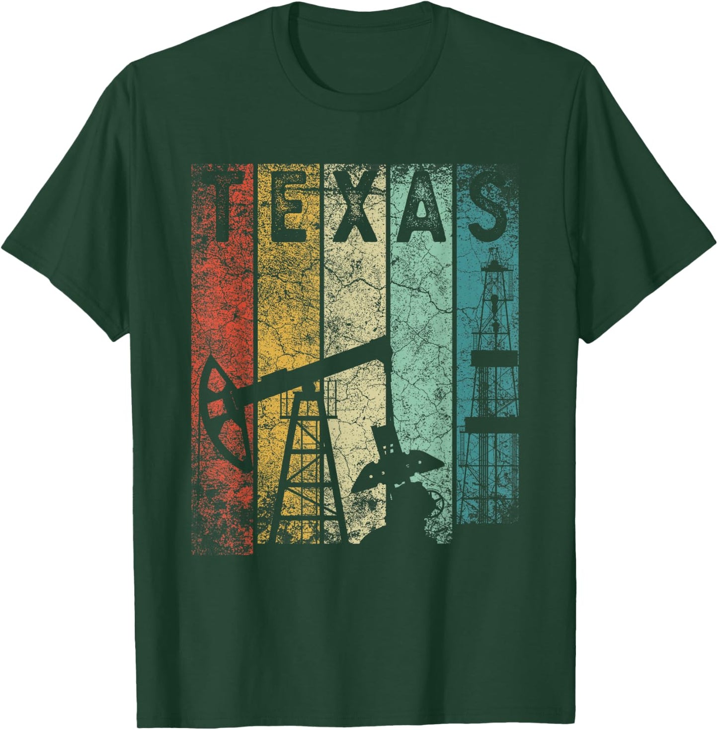 Texas Oil Rig Oilfield Industry For Oilman Oilwoman Men Gift T-Shirt - T-Shirt | Forest