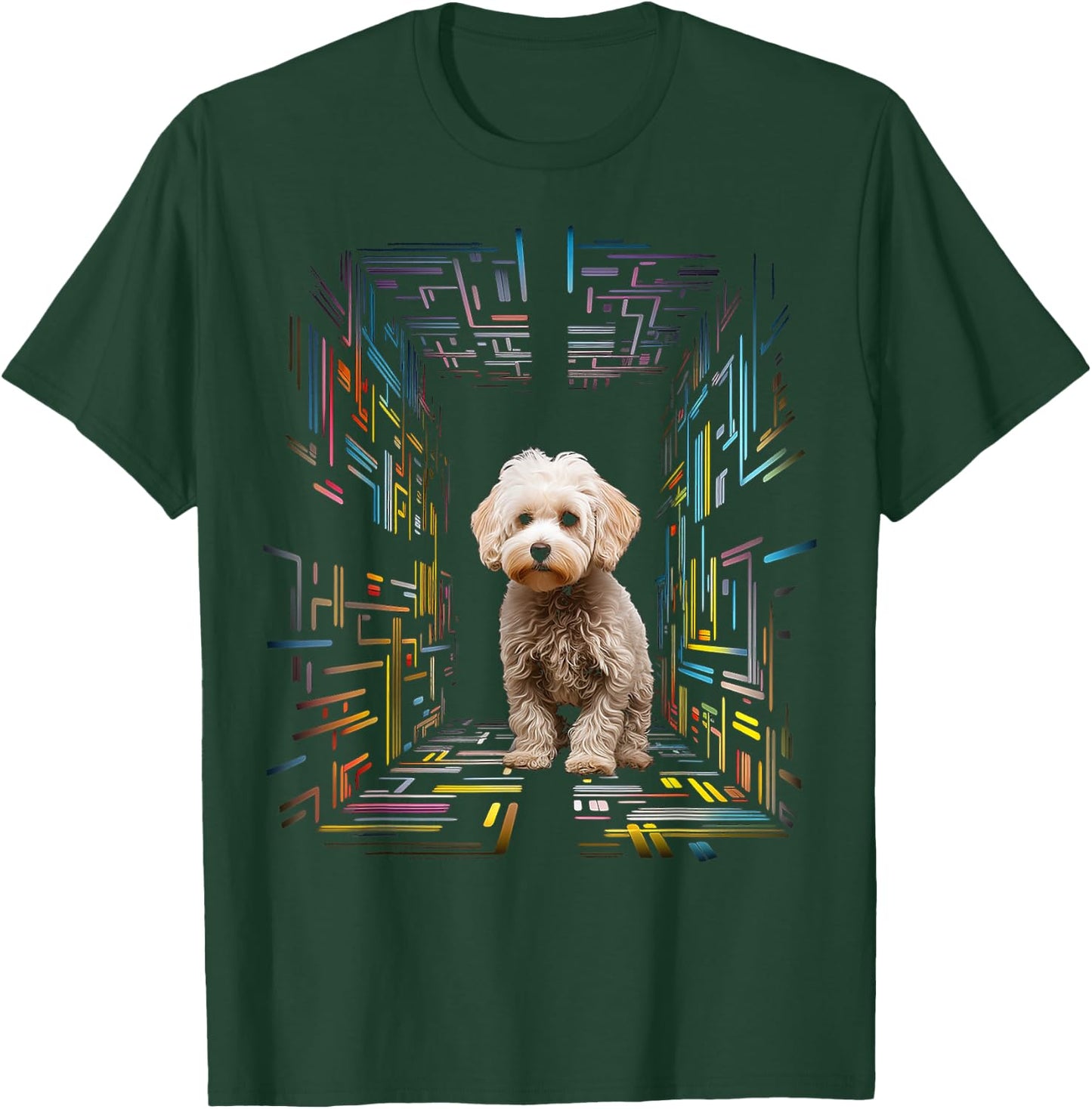 Poodle Dog Colorful Mandala Animal Pet Art Graphic Poodle T-Shirt - T-Shirt | Forest