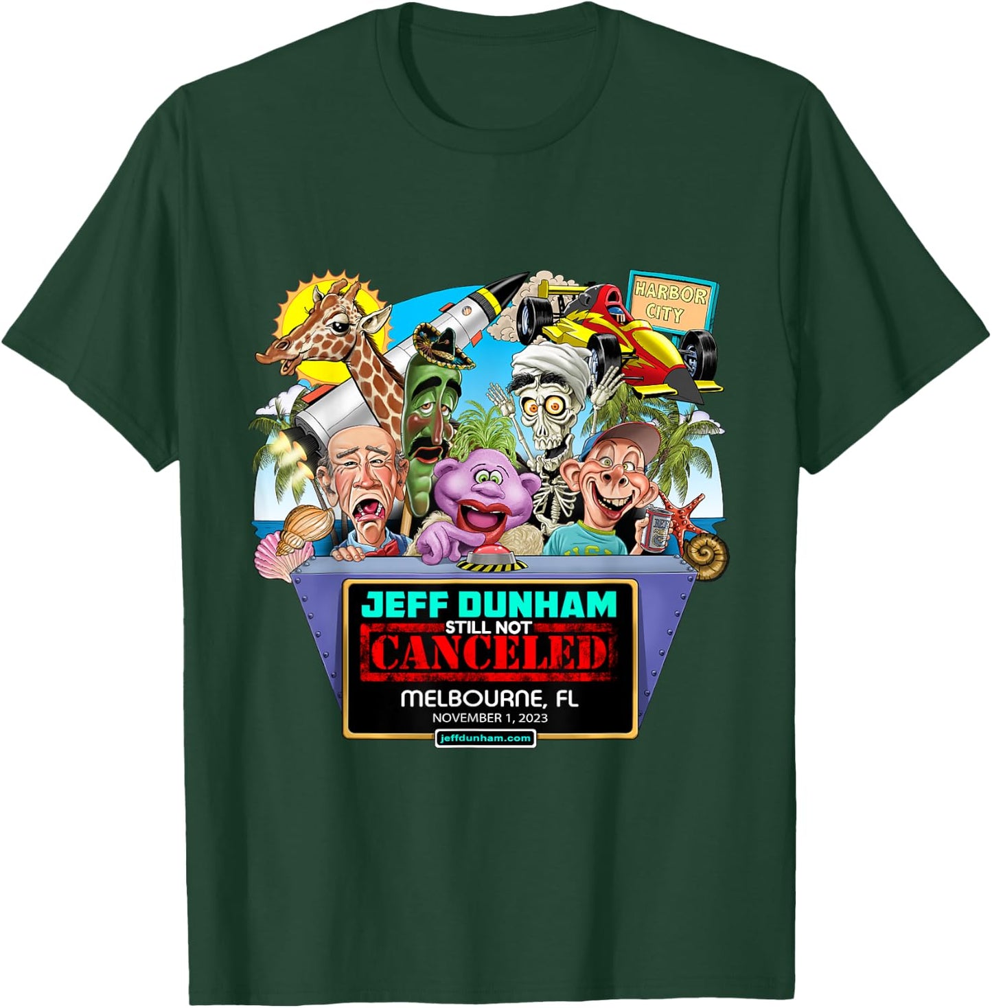 Jeff Dunham Melbourne, FL (2023) T-Shirt - T-Shirt | Forest