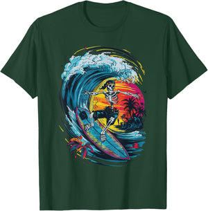 Skeleton Surfing T-Shirt - T-Shirt | Forest