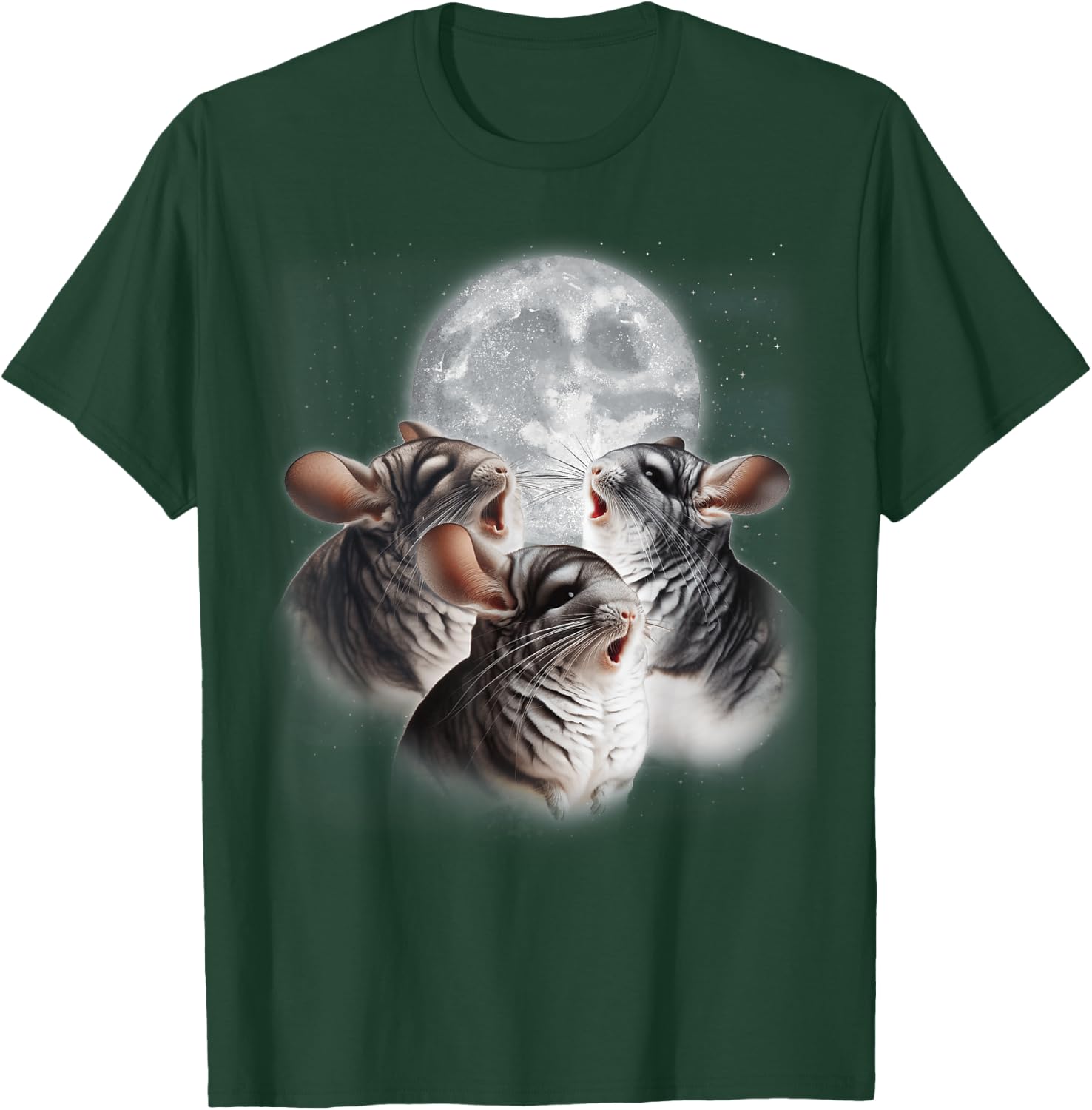 3 Chinchilla Howling At The Moon Funny Chinchilla Lover Kids T-Shirt - T-Shirt | Forest