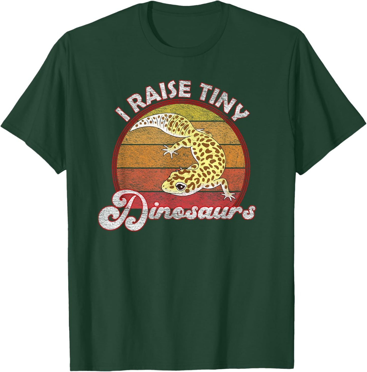 I Raise Tiny Dinosaurs Leopard Gecko Mom Dad Reptile Pet T-Shirt - T-Shirt | Forest