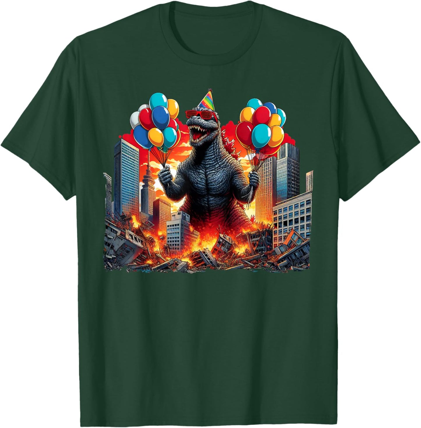 Kaiju Birthday Party Japanese Art Lovers Monster Movie Gifts T-Shirt - T-Shirt | Forest