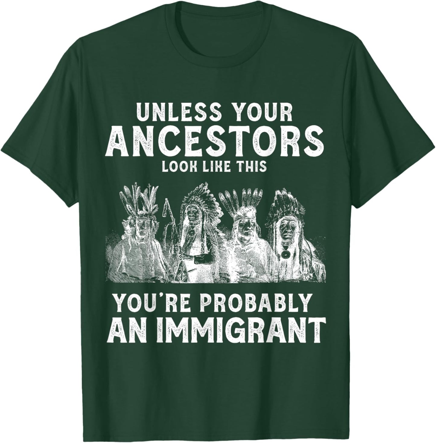 American Indian You're Probably an Immigrant T-Shirt - T-Shirt | Forest