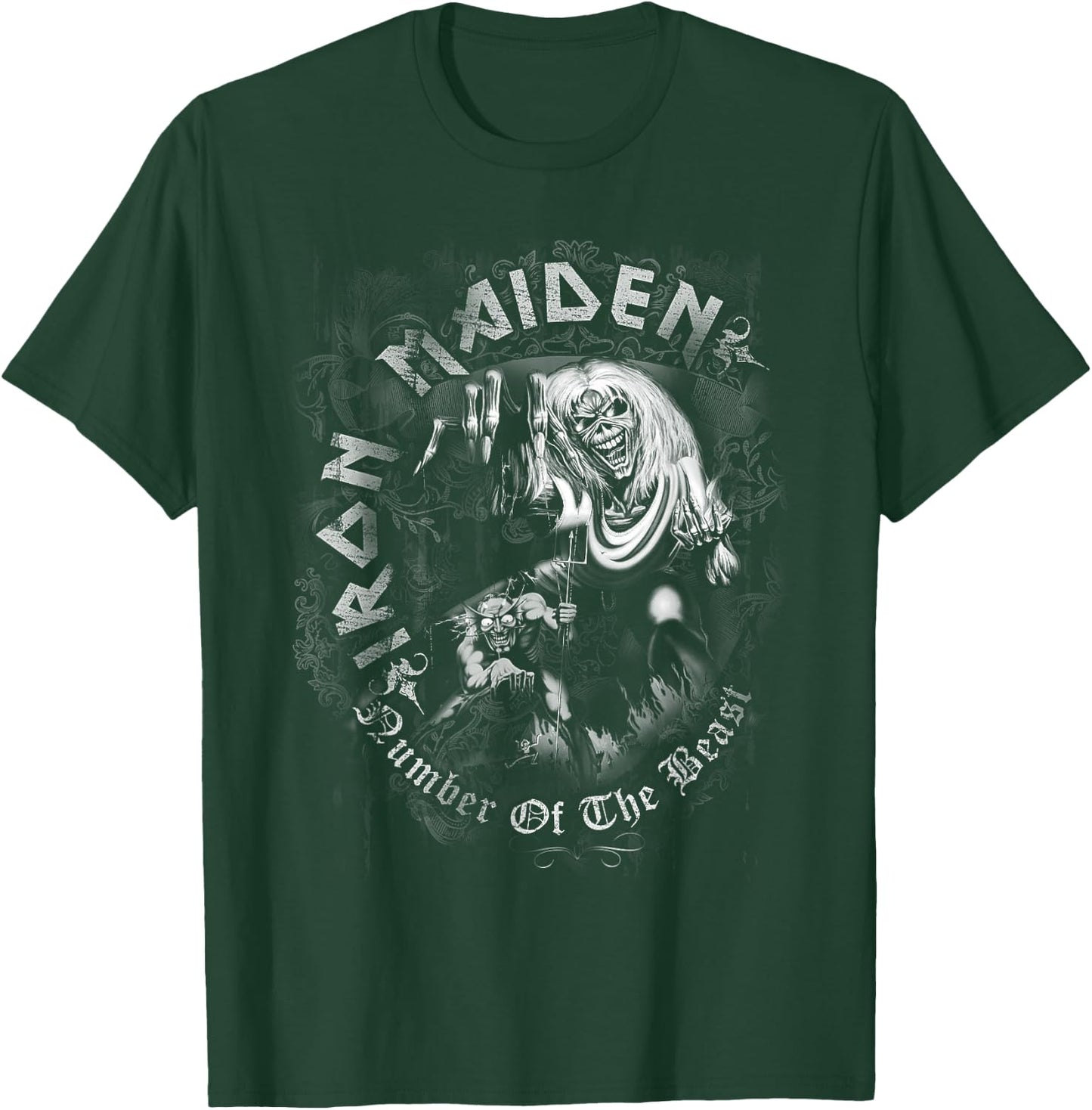 Iron Maiden - Number of the Beast Greyscale T-Shirt - T-Shirt | Forest