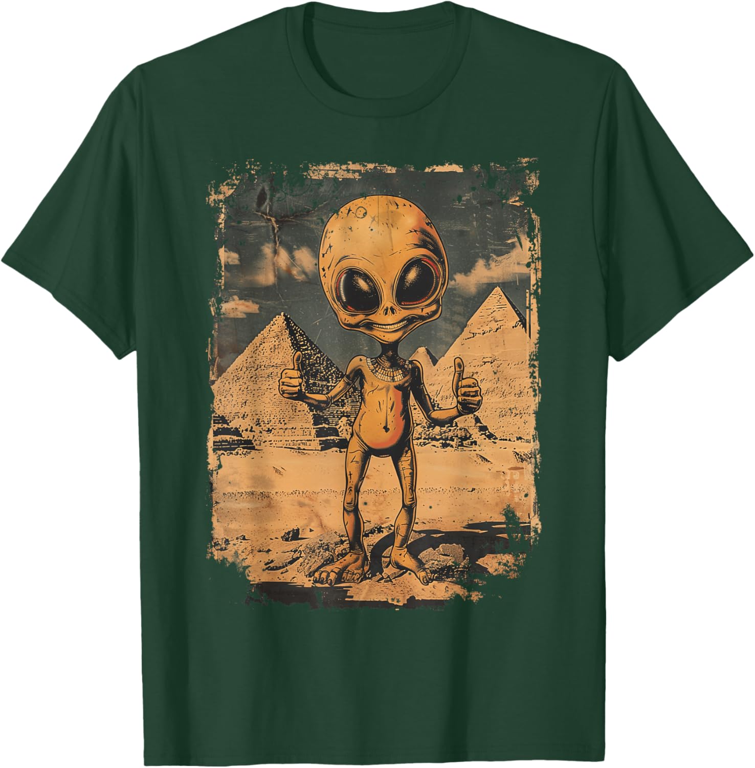 Alien Ancient Thumbs with Pyramid Sci-Fi Egypt T-Shirt - T-Shirt | Forest