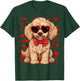 Goldendoodle Heart Sunglasses Bow Tie Valentine's Day T-Shirt - T-Shirt | Forest