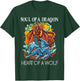 Heart of a Wolf Soul of a Dragon Goth Dragon and Wolf T-Shirt - T-Shirt | Forest