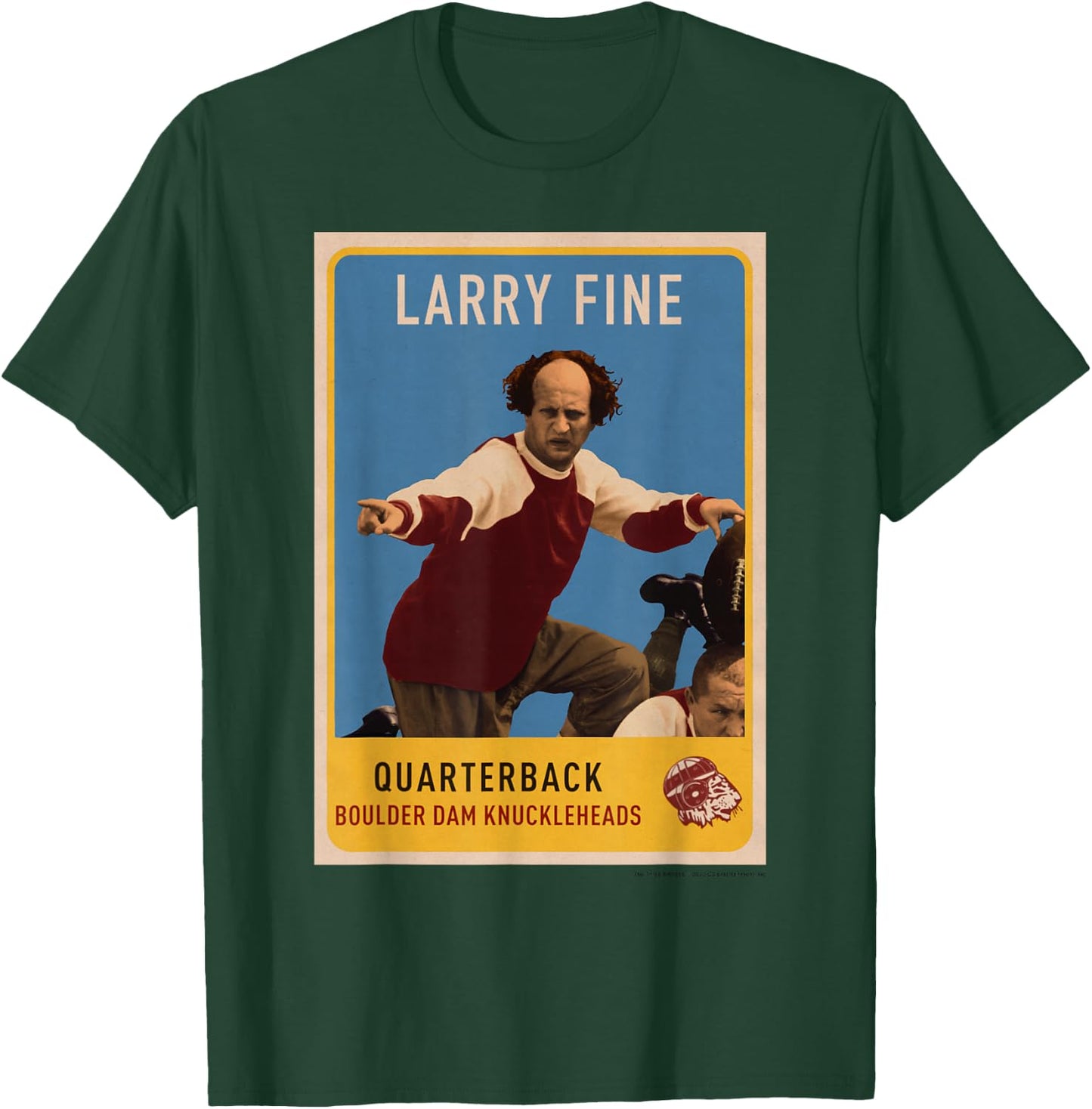 The Three Stooges - Men's Adult Black Football Cartoon T-Shirt - T-Shirt | Forest