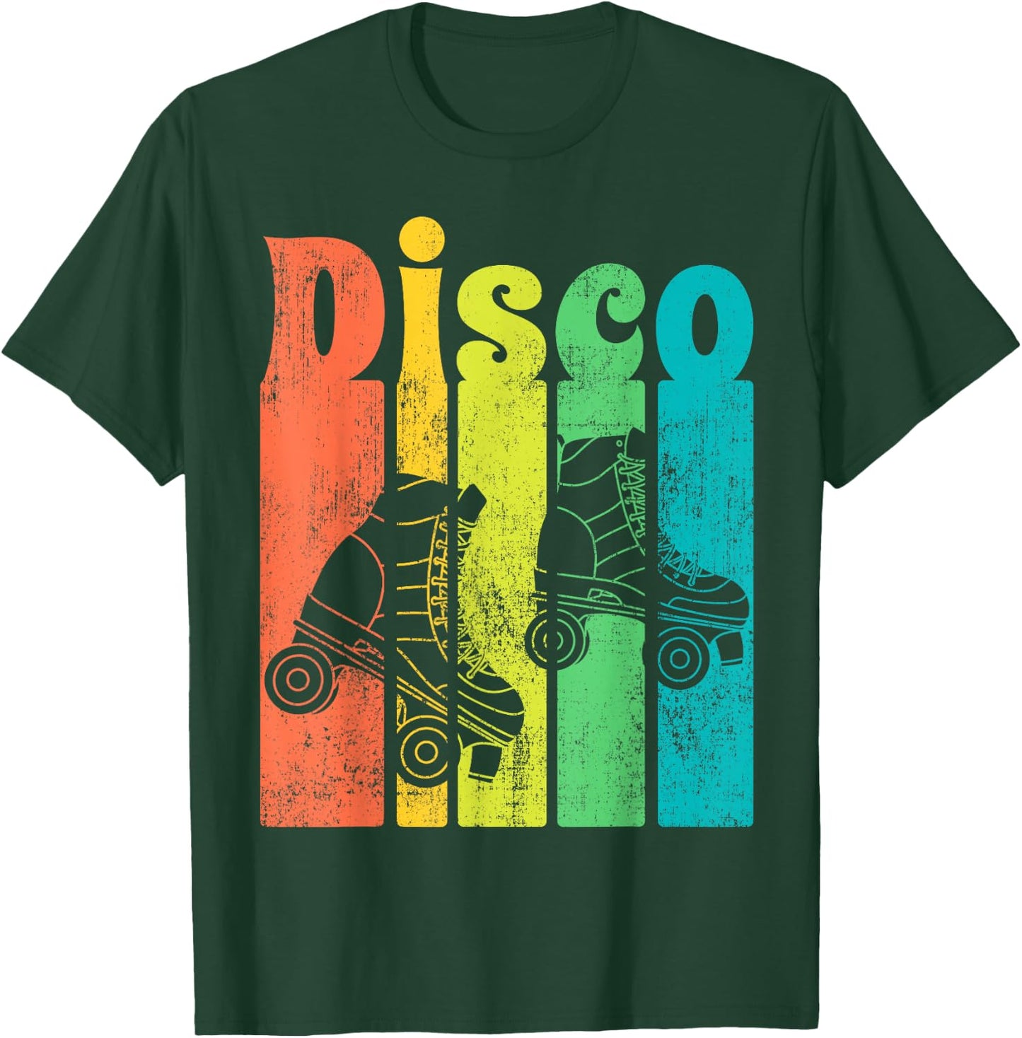Disco Roller Vintage Skater Classic 70s 80s Skating Gift T-Shirt - T-Shirt | Forest