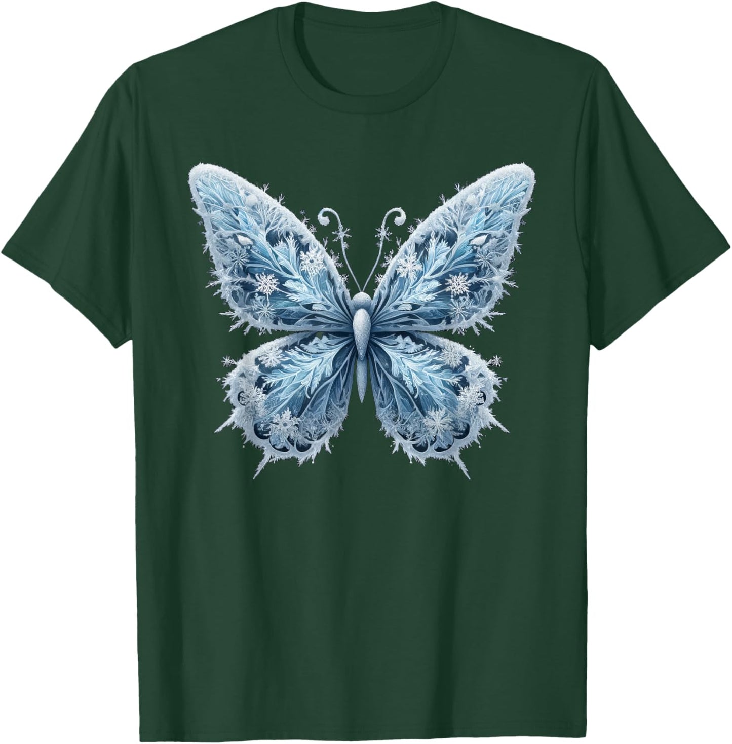 Ice Snow Flakes Butterfly Beautiful Butterflies T-Shirt - T-Shirt | Forest