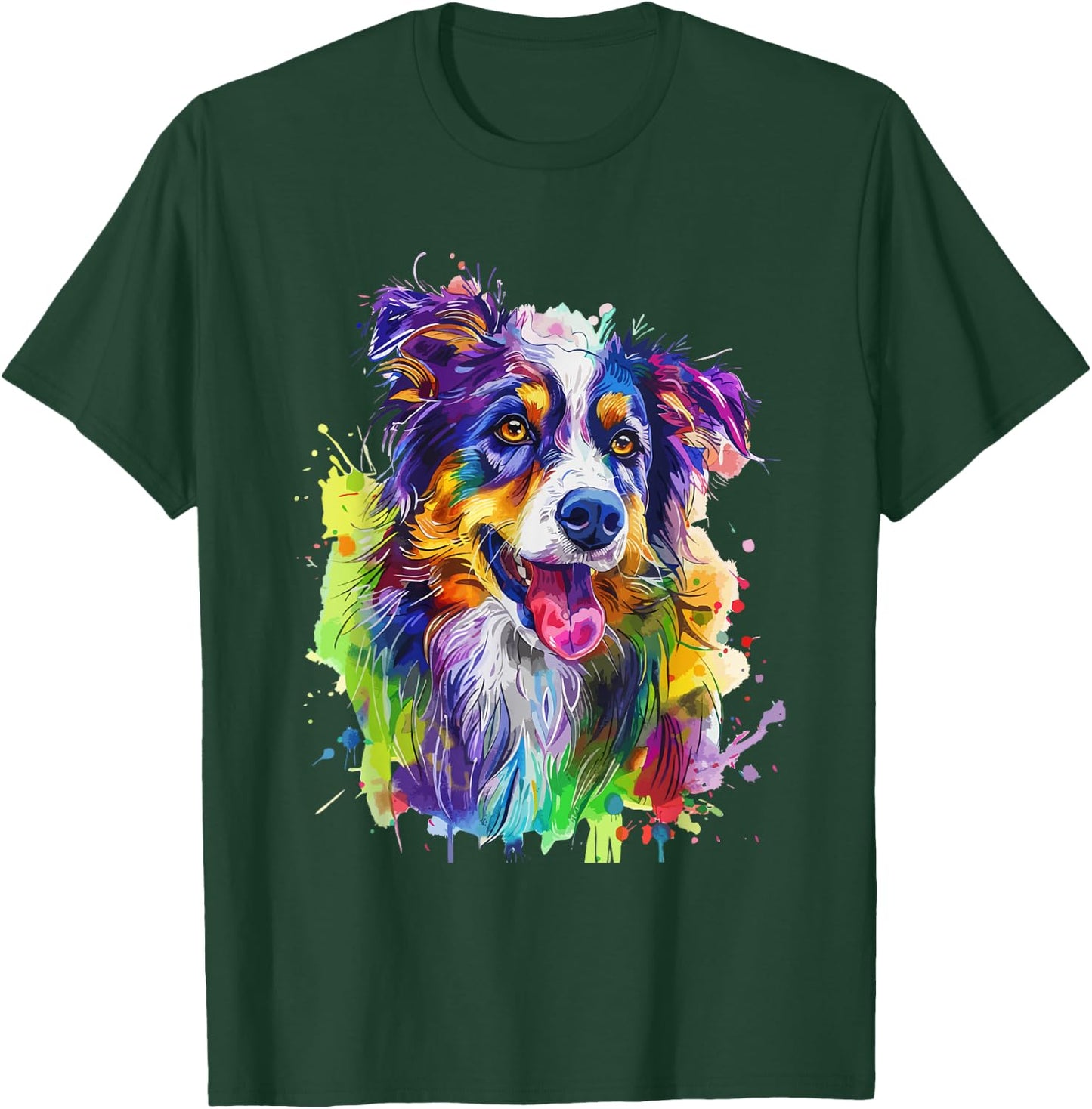 Australian Shepherd Lovers Pop Art Australian Shepherd Dog Men Women Kids T-Shirt - T-Shirt | Forest