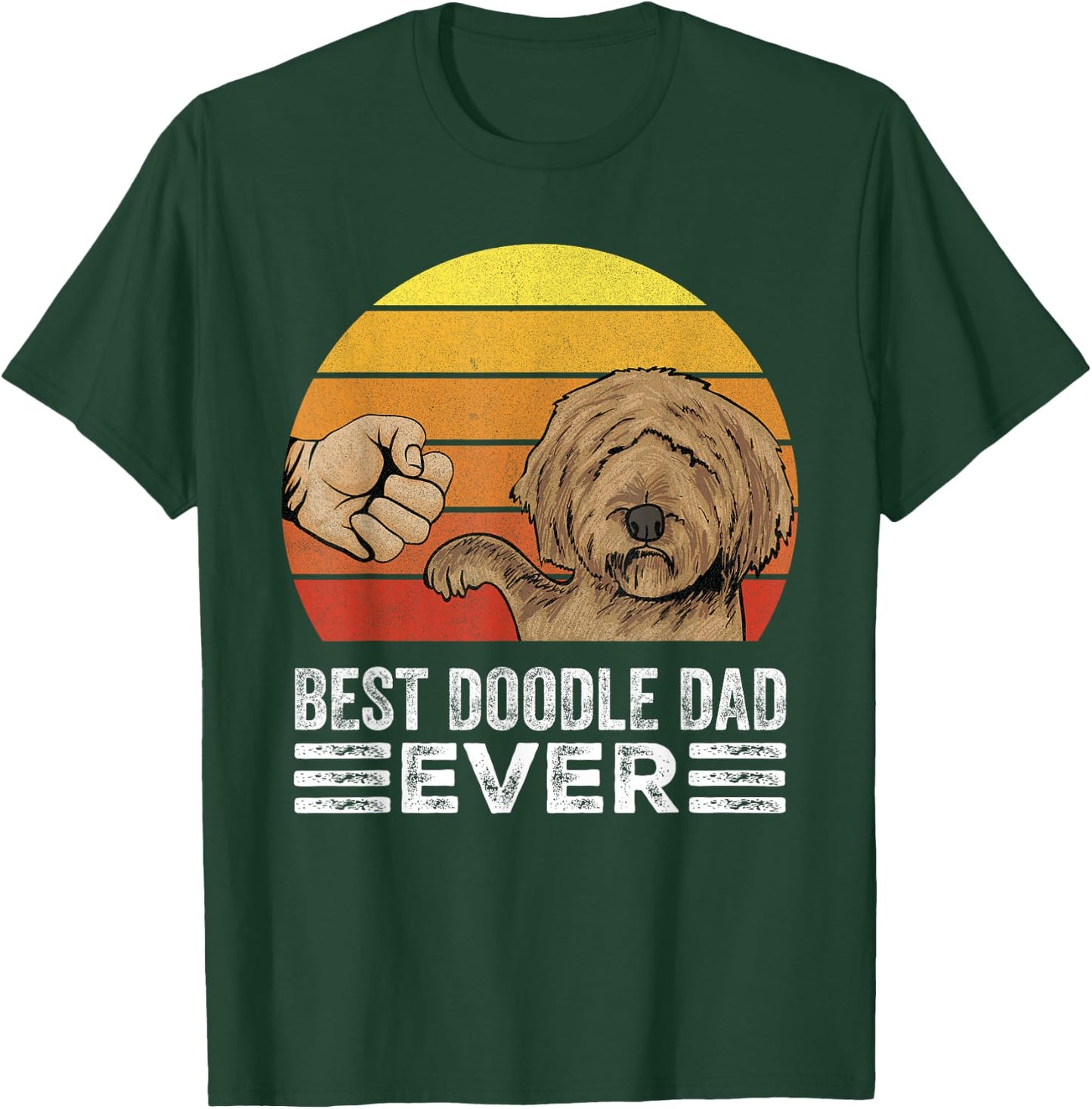Retro Best Doodle Dad Ever Shirt Vintage Goldendoodle Dad T-Shirt - T-Shirt | Forest
