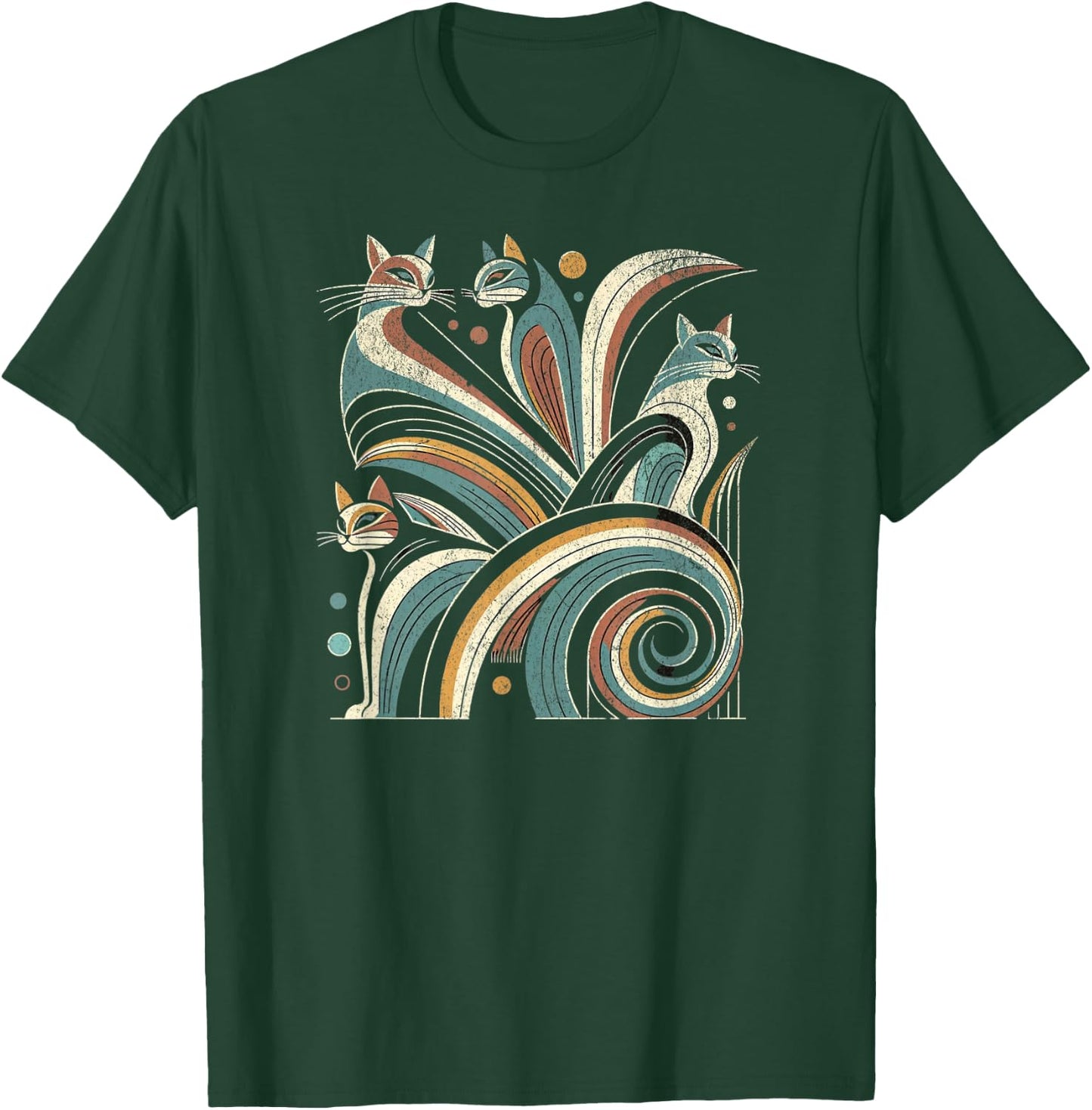 Vintage Retro Mid-Century Modern Look Cats 50s 60s Style T-Shirt - T-Shirt | Forest