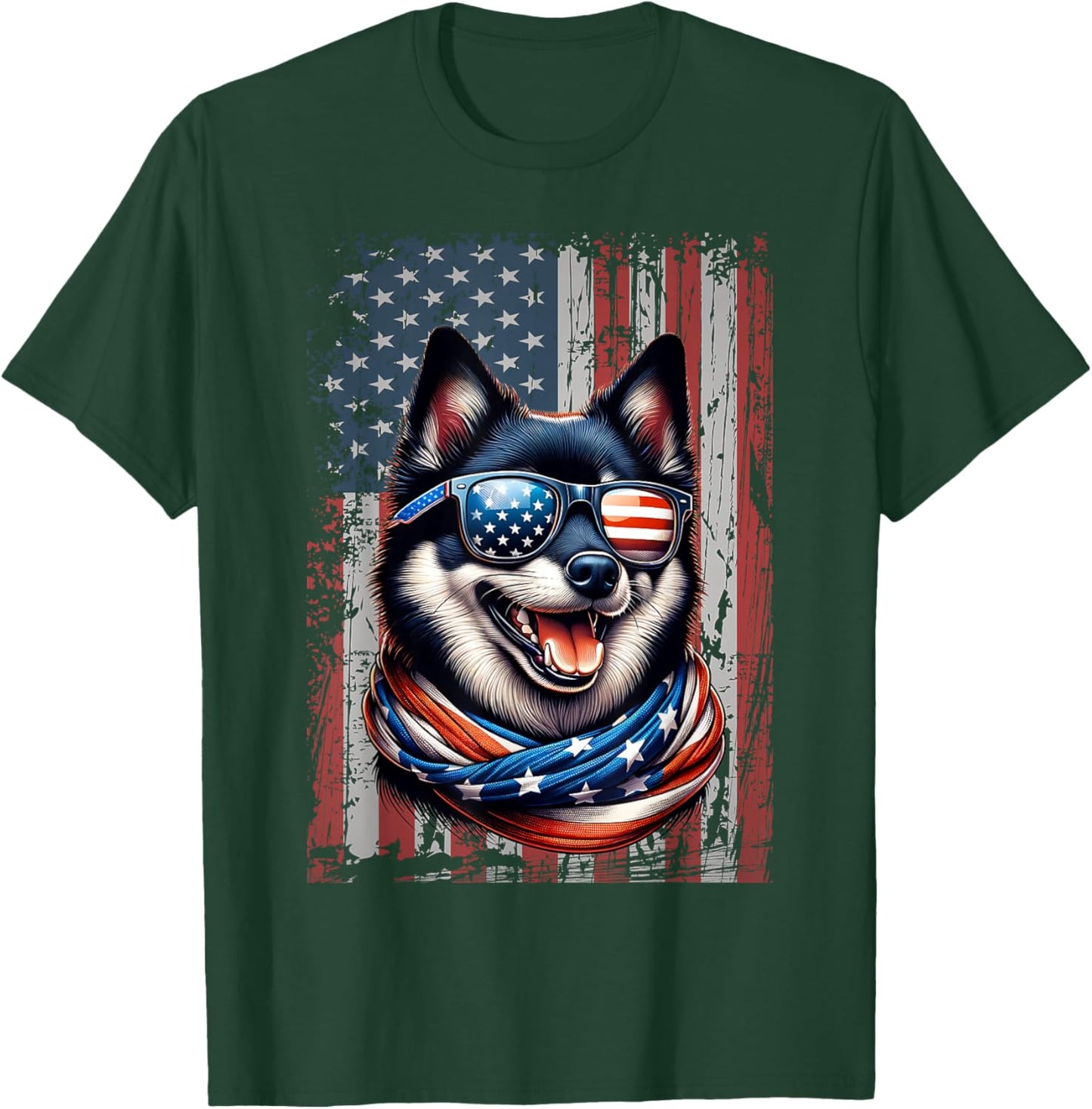 Schipperke Dog Lover Flag 4th Of July Patriotic T-Shirt - T-Shirt | Forest