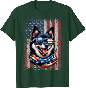Schipperke Dog Lover Flag 4th Of July Patriotic T-Shirt - T-Shirt | Forest