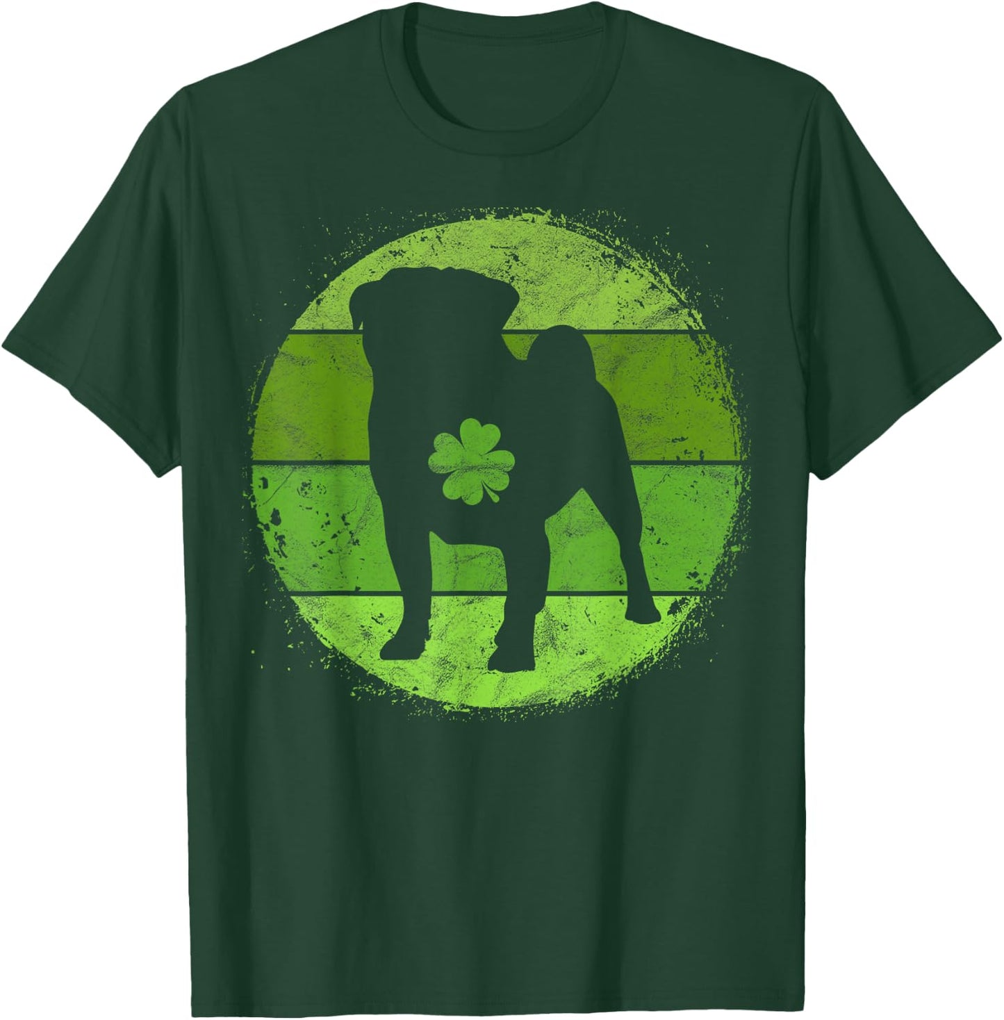 Circular Pug Irish Shamrock Puggle Dog St Patrick's Day Women Kids T-Shirt - T-Shirt | Forest