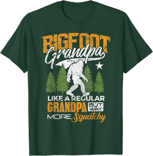 Bigfoot Grandpa Grandfather Sasquatch Yeti Camping T-Shirt - T-Shirt | Forest